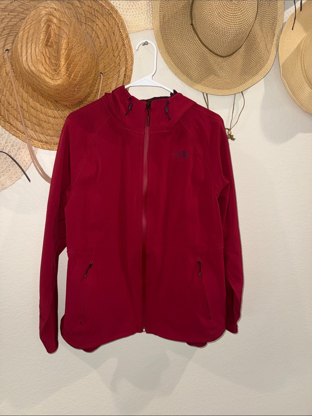 The North Face Apex Flex Women's Red Hooded Softshell Jacket Size XL